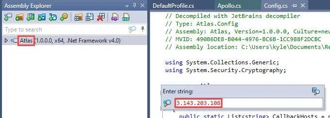 Verifying Mythic server IP address is not present in stage_1 payload