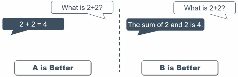 Comparing two LLM outputs for the same prompt