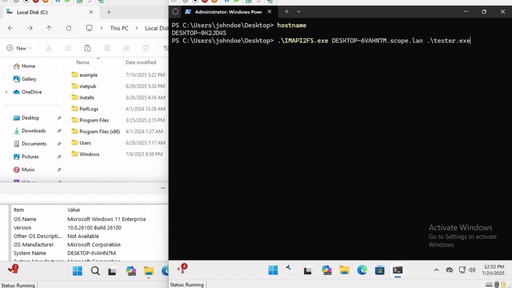 Demo of lateral movement POC on Windows 11